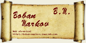 Boban Markov vizit kartica